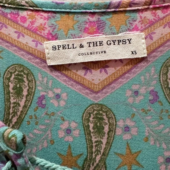 Spell & The Gypsy City Lights Blouse-Sage - Picture 11 of 12